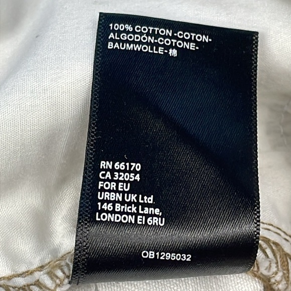 BDG High Rise Mom Jeans Ivory White Contrast Tan Stitch Urban Outfitters Sz 26 - Picture 13 of 14